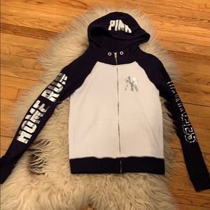 Yankees pink zip up XS